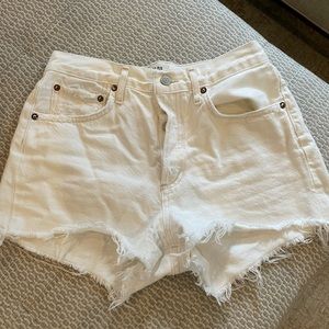 AGOLDE white jean shorts